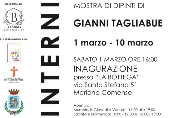 "Interni", mostra di dipinti di Gianni Tagliabue